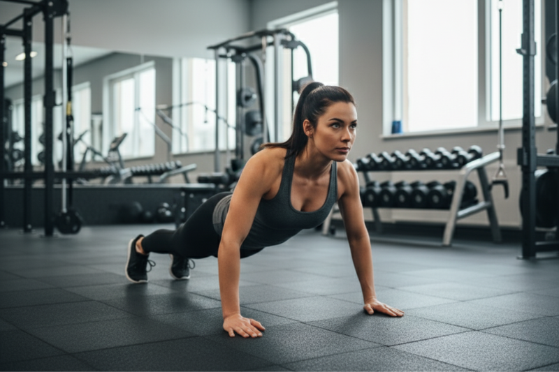 krachttraining vrouwen verschillende oefeningen voor bovenlichaam zoals push ups